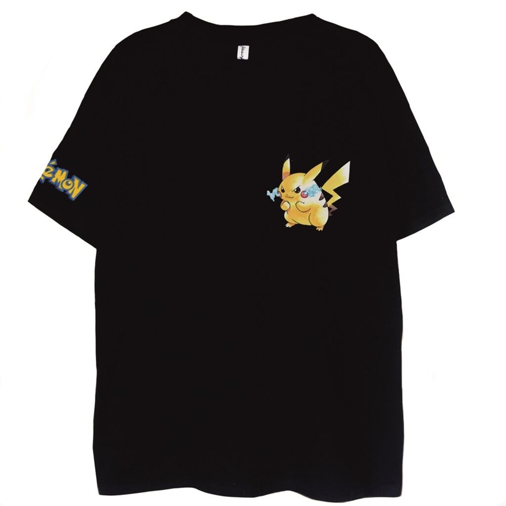 czarna koszulka pikachu pocket vintage pokemon