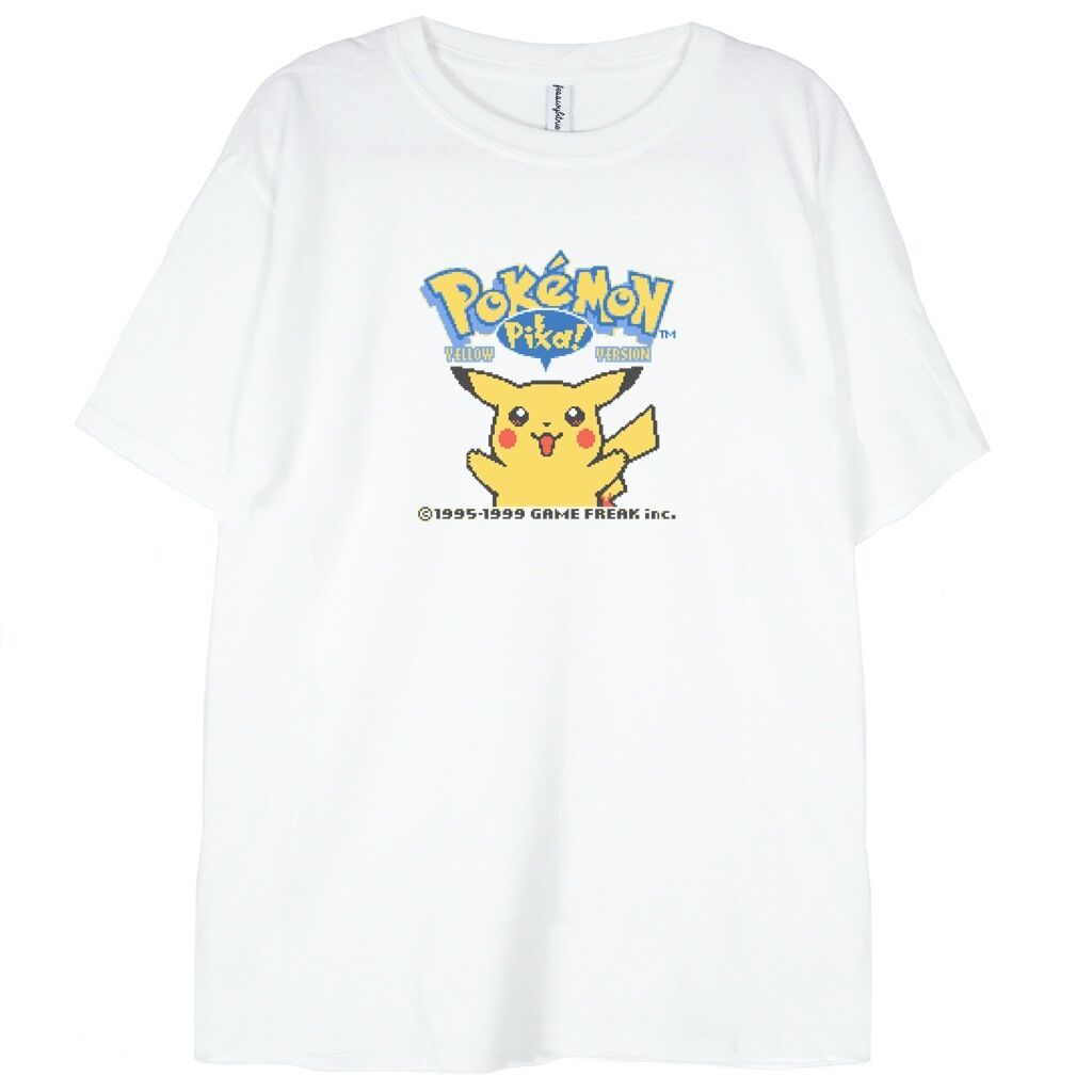 biała koszulka pikachu yellow version pokemon