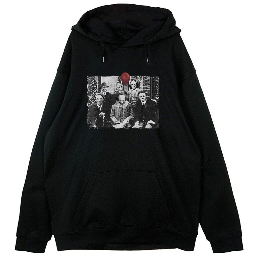 czarna bluza z kapturem horror friends