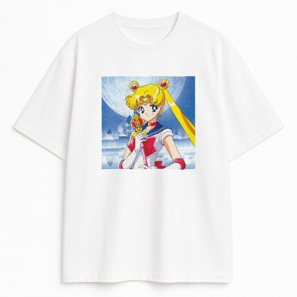 koszulka-biala-przod-sailor-moon-usagi-tsukino t-shirt Sailor Moon Usagi Tsukino - obrazek 1