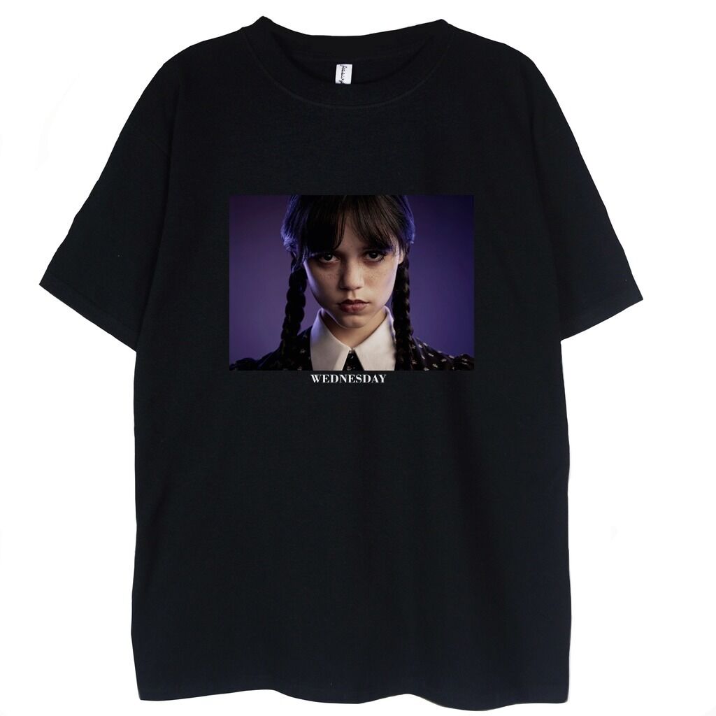 czarna koszulka wednesday addams t-shirt t-shirt czarny z grafiką Wednesday