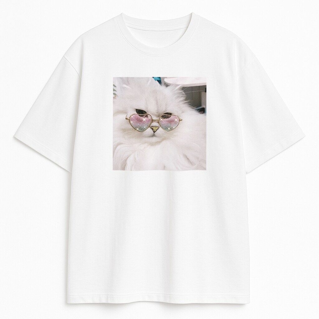 koszulka-biala-przod-celebrity-cat t-shirt Celebrity Cat - obrazek 1