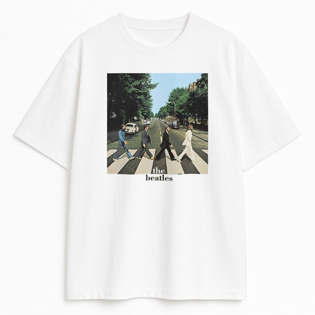 Biała koszulka The Beatles T-shirt The Beatles z nadrukiem Abbey Road – biały model