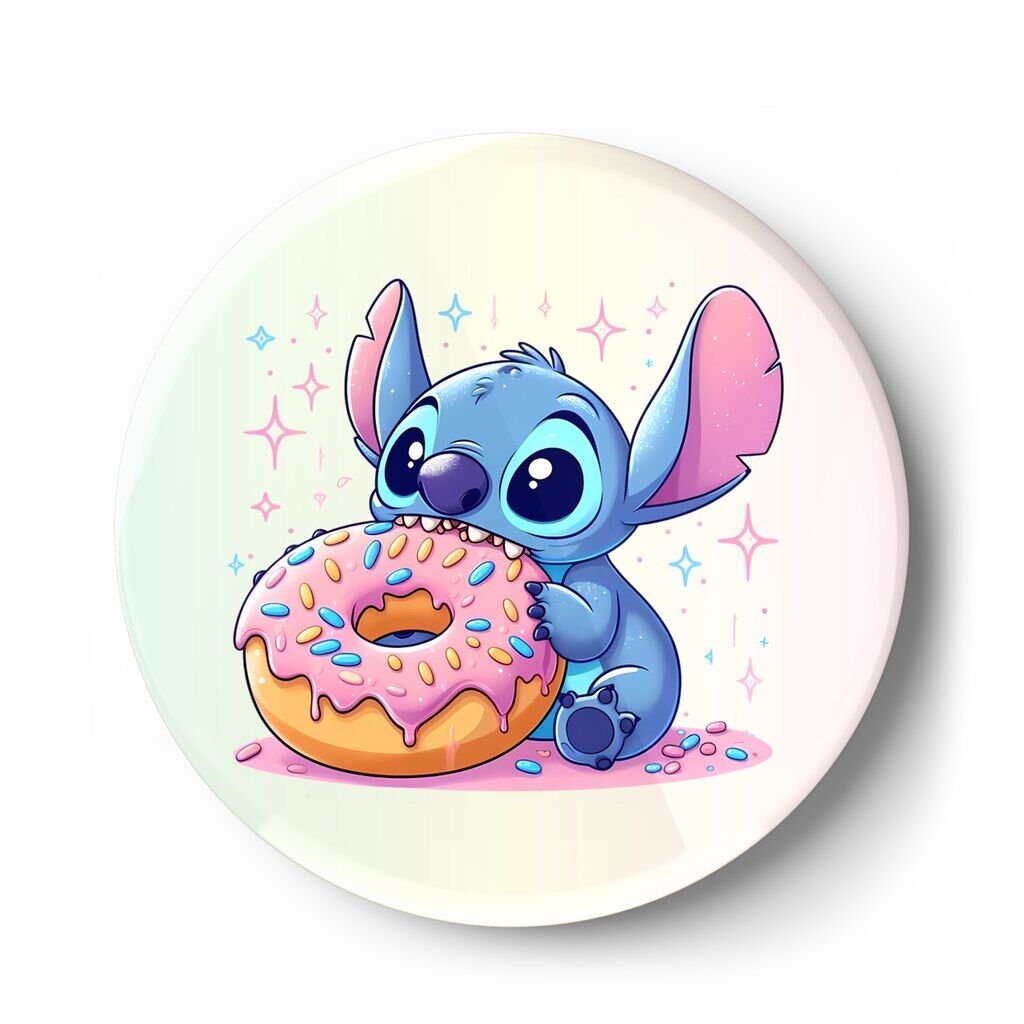 przypinka Stich i różowy Donut - obrazek 1