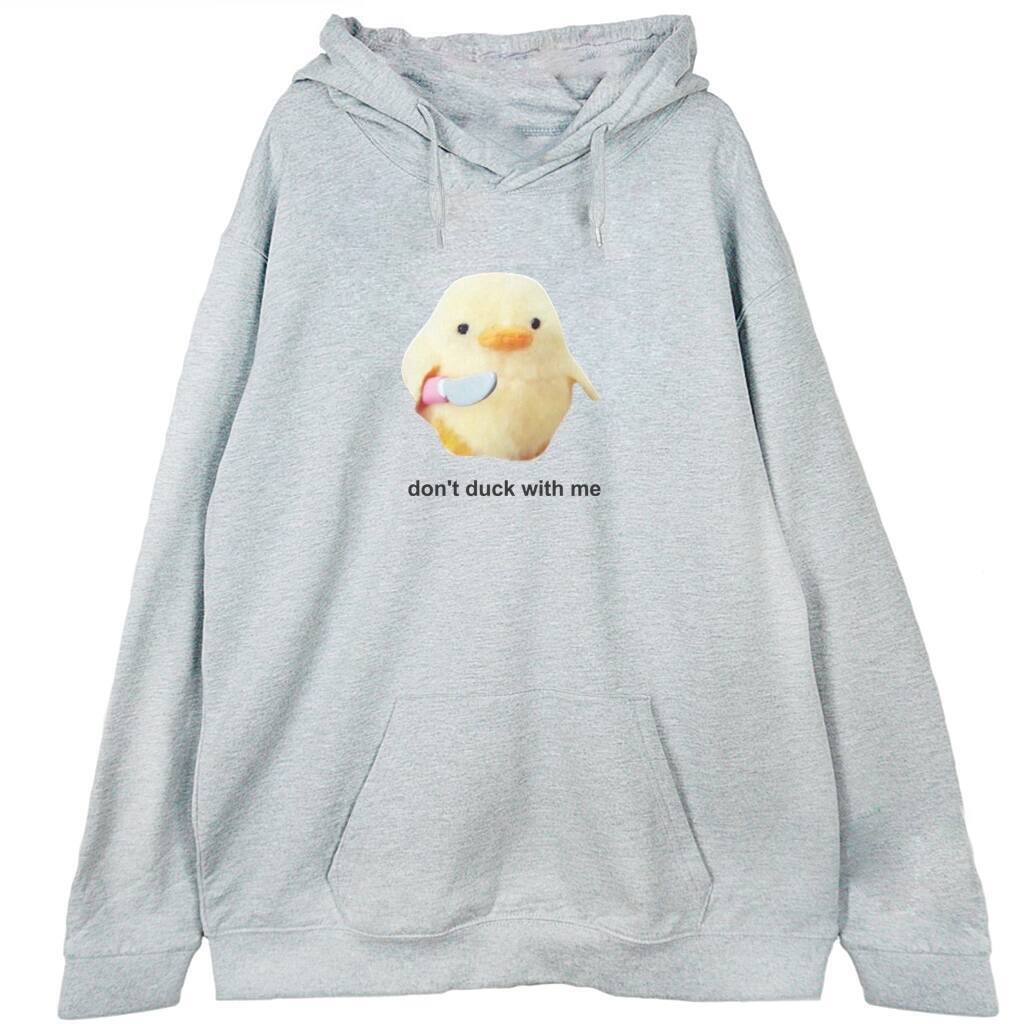 szara bluza z kapturem duck mem lil peep bluza z kapturem Duck Meme - obrazek 1