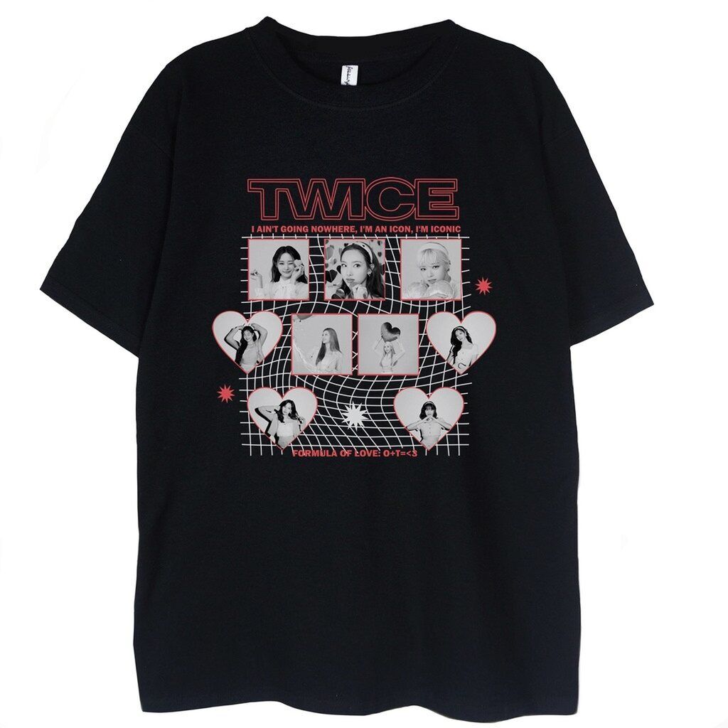 t-shirt czarny z grafiką twice