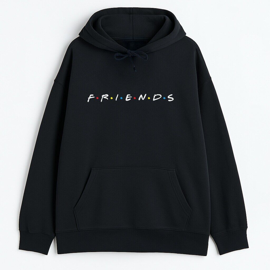 czarna-bluza-z-kapturem-hoodie-przod-serial-friends-logo bluza z kapturem Friends Logo - obrazek 1