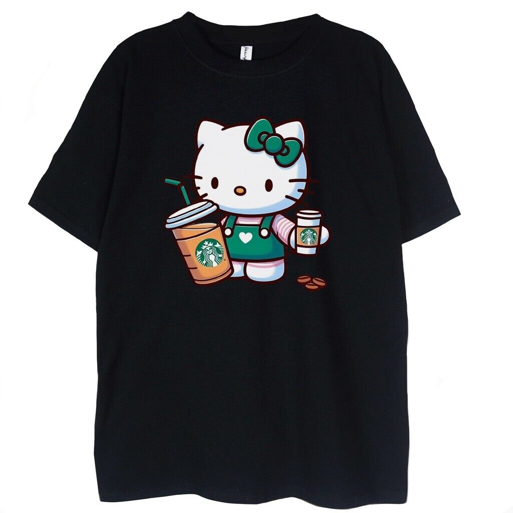 czarna koszulka hello kitty coffee starbucks czarna koszulka hello kitty coffee