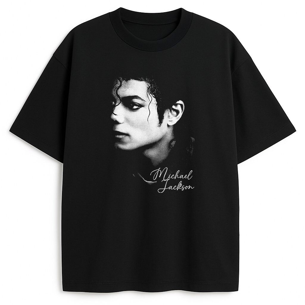 koszulka-czarna-przod-michael-jackson-photo t-shirt Michael Jackson Photo - obrazek 1