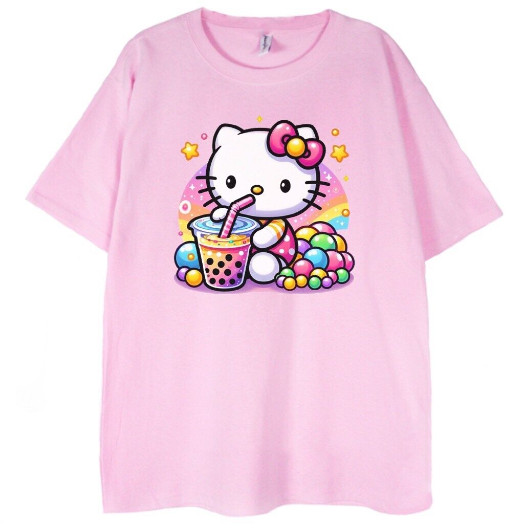 różowa koszulka hello kitty bubble tea różowa koszulka hello kitty bubble tea