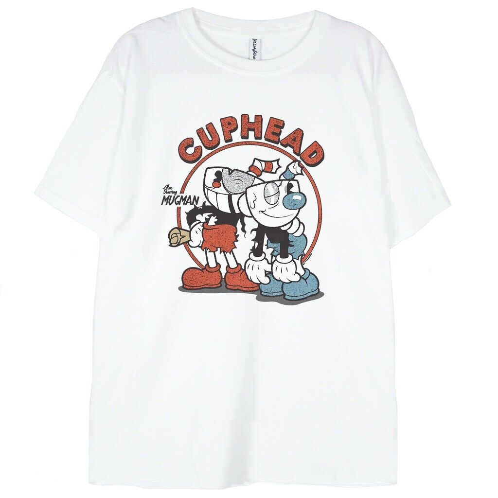 koszulka biała cuphead filuś i kubuś mugman t-shirt Cuphead Brothers - obrazek 1
