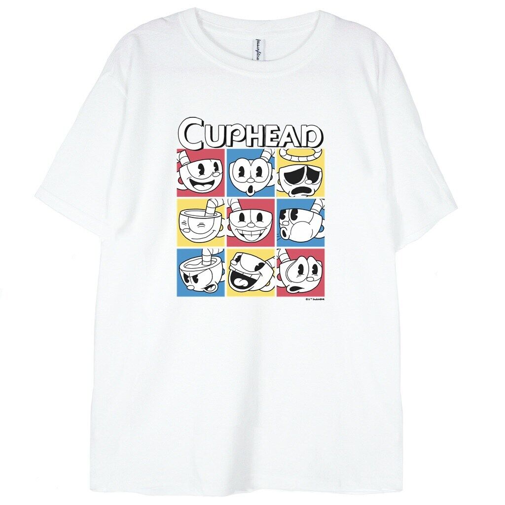 koszulka biała cuphead filuś i kubuś t-shirt Cuphead - obrazek 1