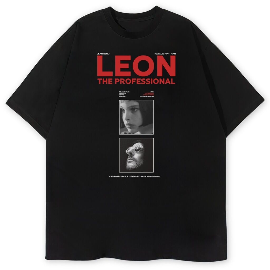 czarny t-shirt przód leon the professional zawodowiec aesthetic czarna koszulka leon zawodowiec obsada aesthetic
