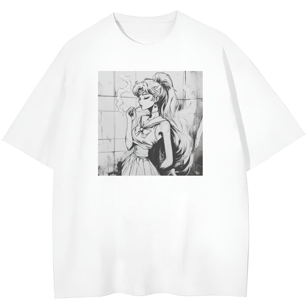 t-shirt biały przód sailor moon aesthetic t-shirt Sailor Moon Aesthetic - obrazek 1