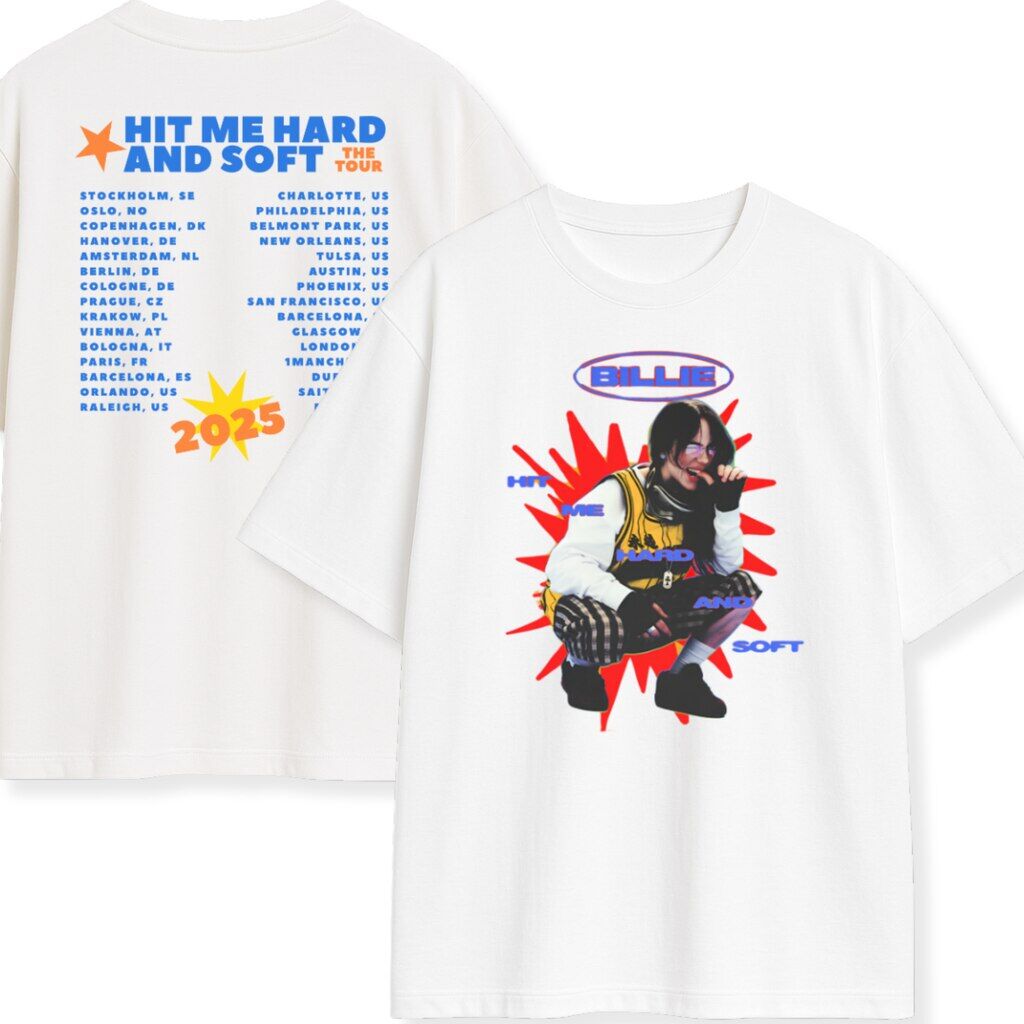 T-shirt Billie Eilish Hit Me Hard And Soft The Tour – przód i tył
