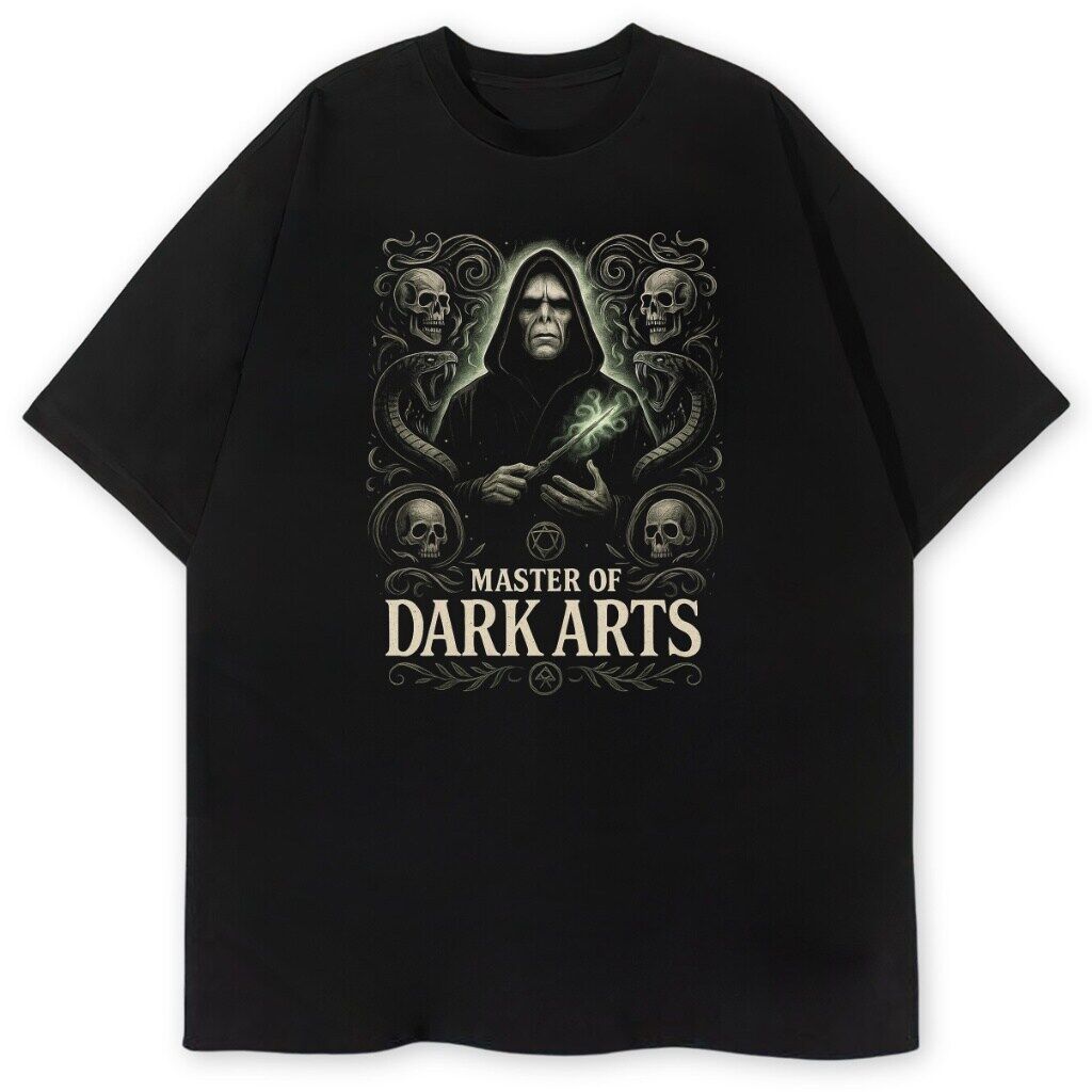 T-shirt Harry Potter Master Of Dark Arts z Voldemortem, wersja czarna