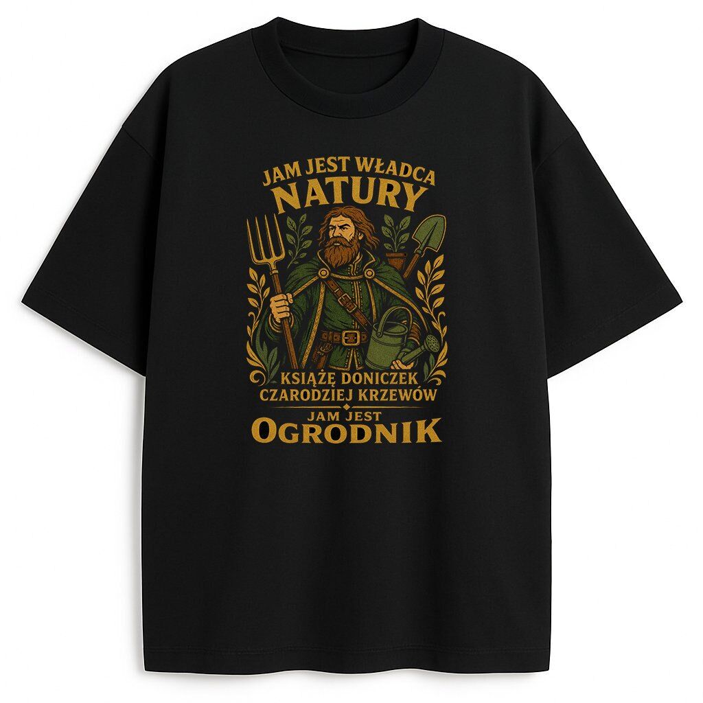 koszulka-czarna-przod-jam-jest-ogrodnik t-shirt Jam Jest Ogrodnik - obrazek 1