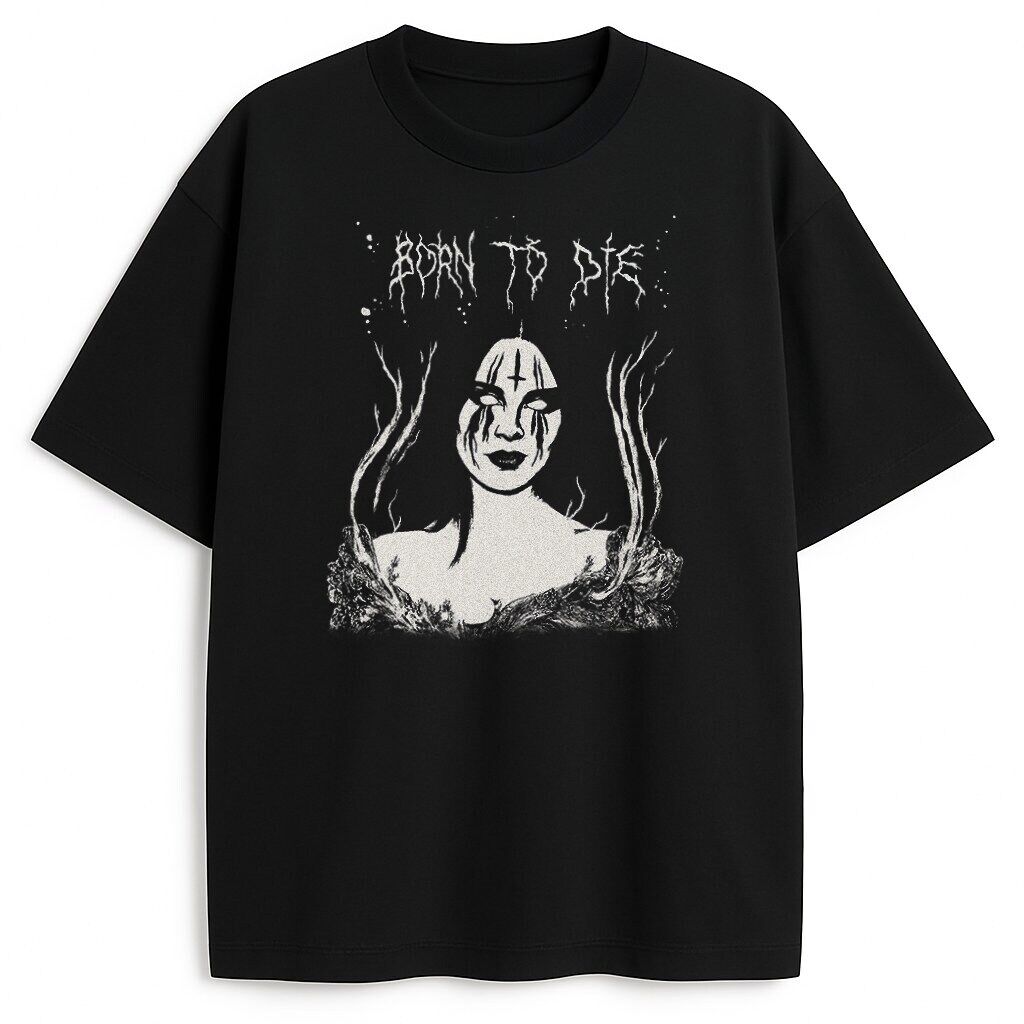 T-shirt Lana Del Rey Darkness – merch z mroczną duszą Grunge'owa koszulka z grafiką Born to Die i postacią w stylu dark fantasy