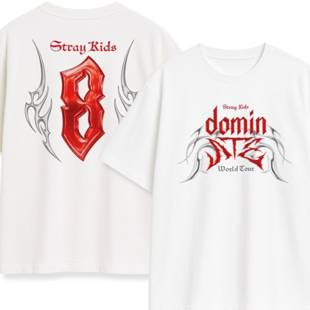 T-shirt Stray Kids Dominate Tour – merch w stylu Y2K goth
