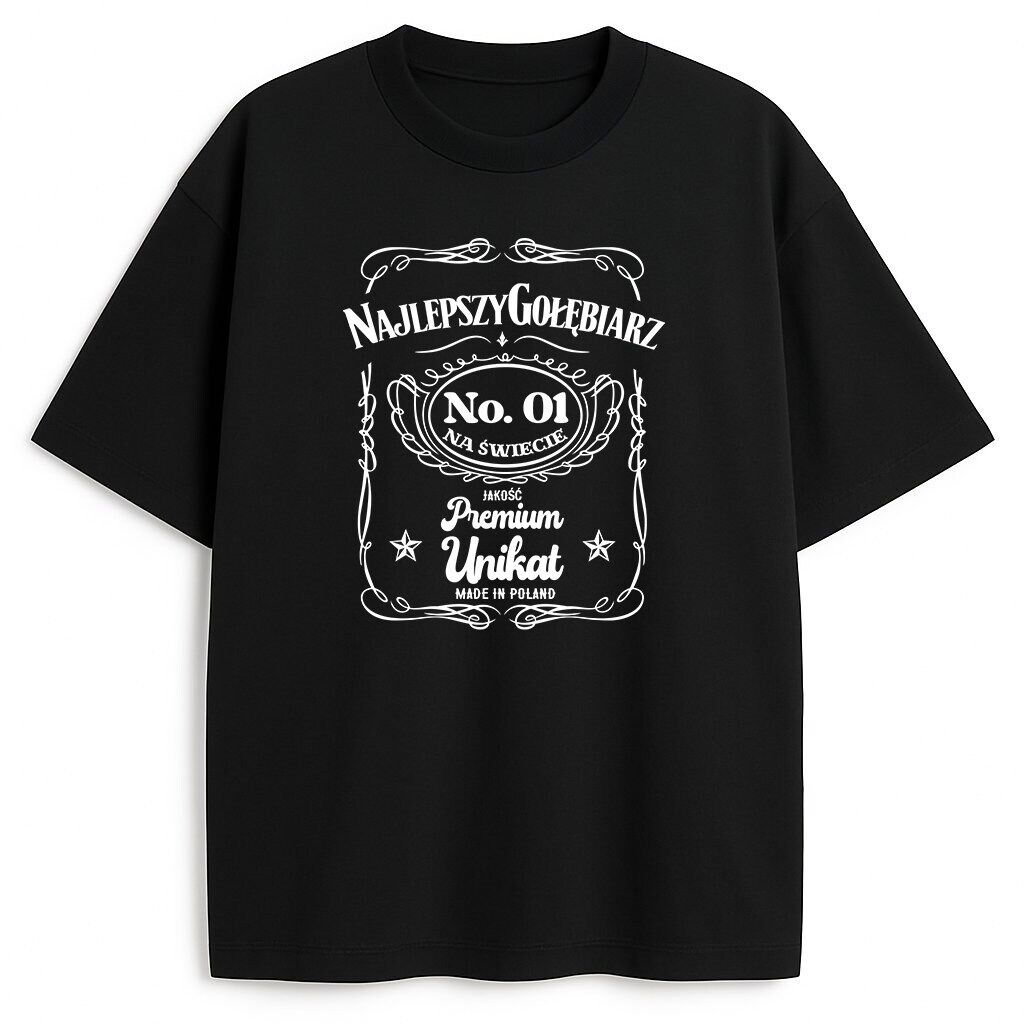 koszulka-czarna-przod-najlepszy-golebiarz-premium t-shirt Najlepszy Gołębiarz Premium - obrazek 1