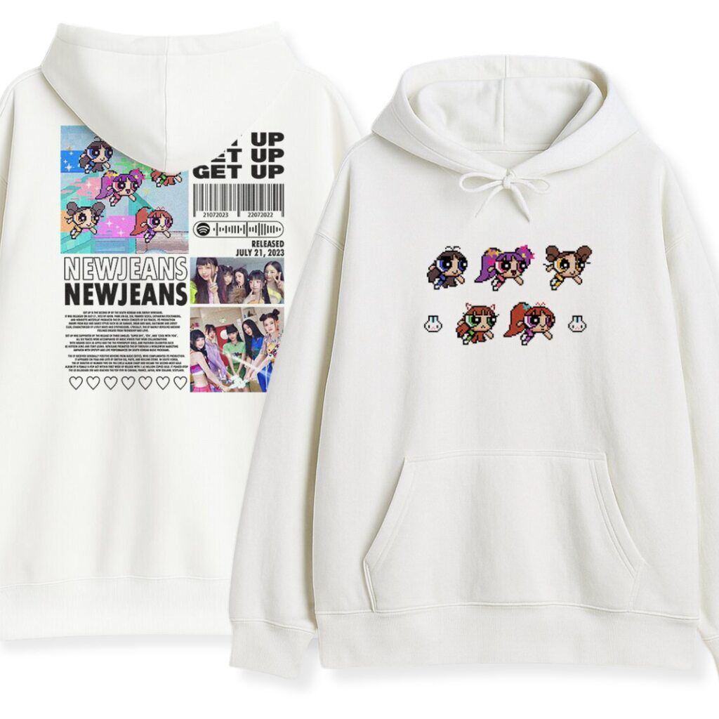 dwustronna-bluza-z-kapturem-white-newjeans-powerpuff-girls bluza z kapturem NewJeans Powerpuff Wyprzedaż - obrazek 1