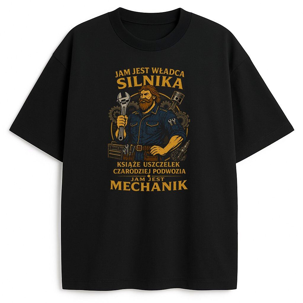 koszulka-czarna-przod-jam-jest-mechanik t-shirt Jam Jest Mechanik - obrazek 1
