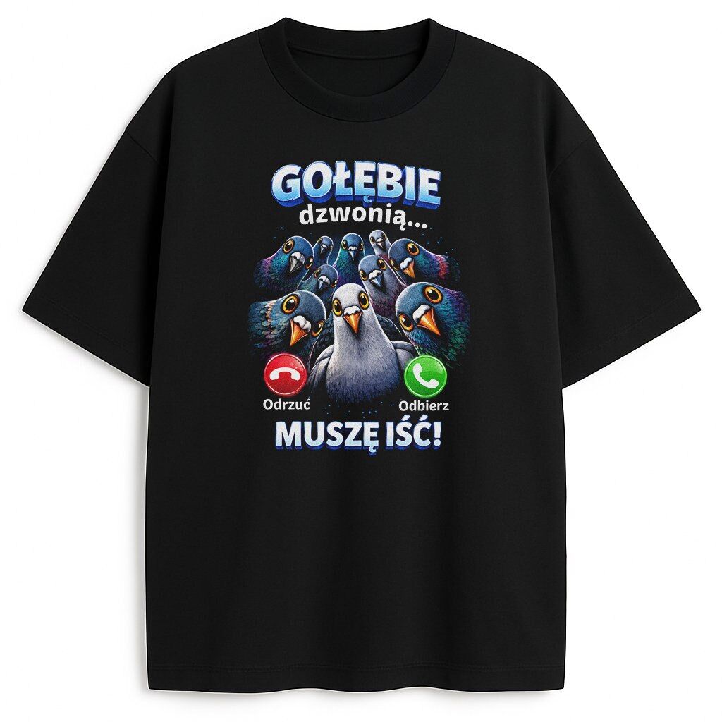 t-shirt Gołębie Dzwonią Muszę Iść - obrazek 1