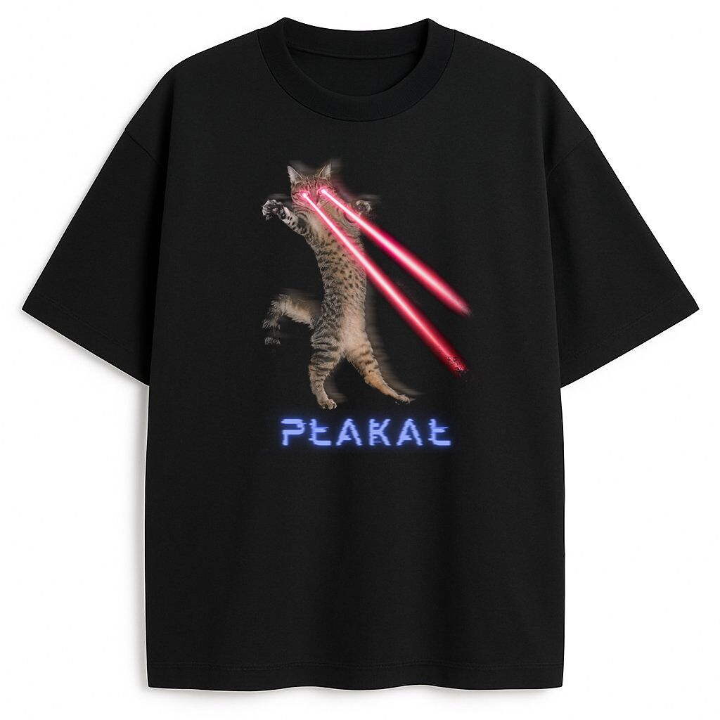 t-shirt Płakał Kot Lasery - obrazek 1