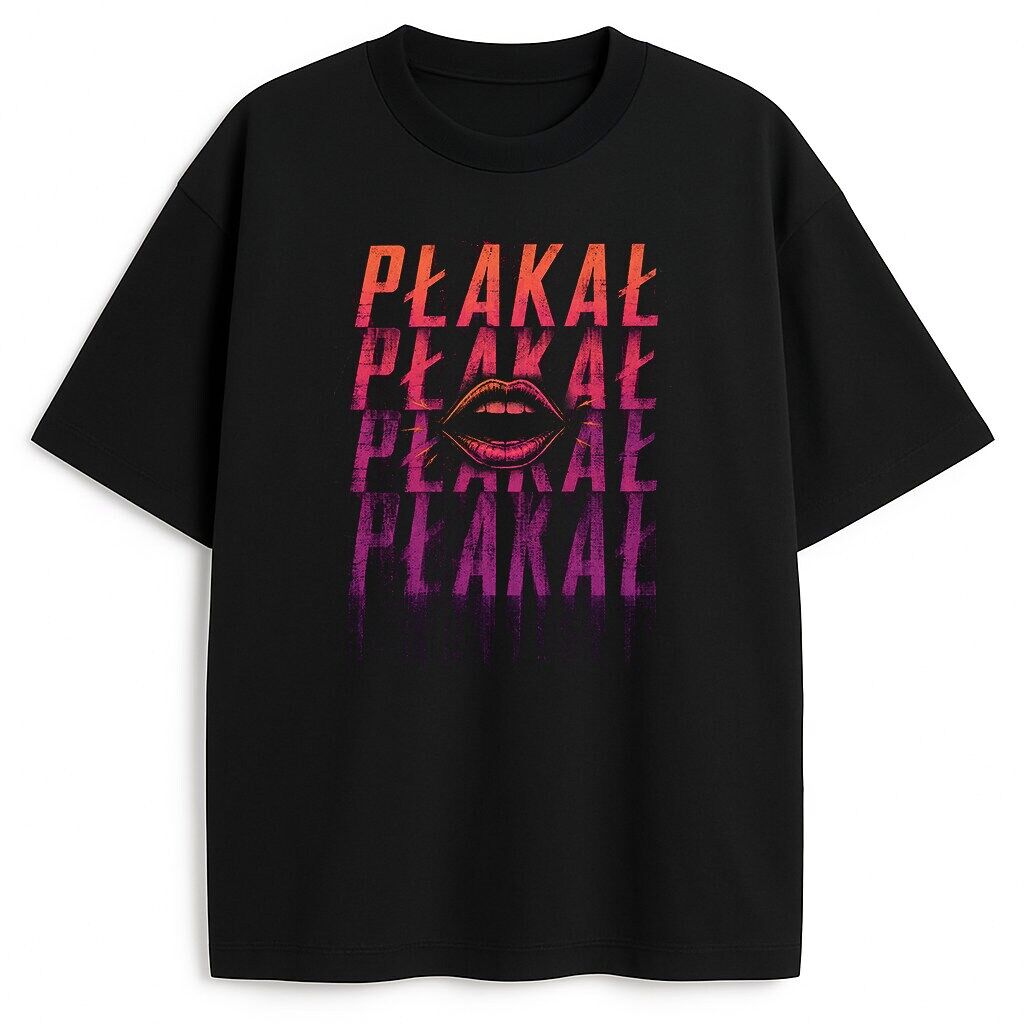 koszulka-czarna-przod-plakal-usta-dorota-wellman t-shirt Płakał Usta - obrazek 1